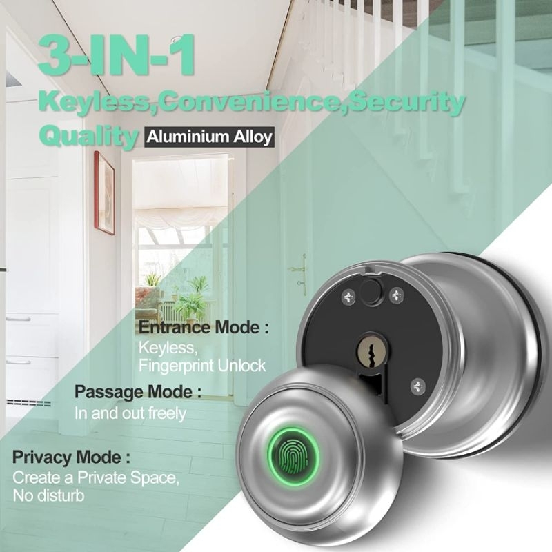 GeekTale Smart Door Knob, Fingerprint Door Lock, Smart, Door Lock