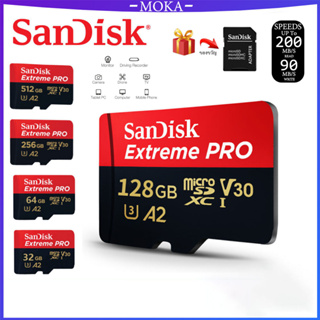 ภาพขนาดย่อของสินค้าSanDisk Extreme Pro microSDXC 512GB/256GB/128GB/64GB/32GB A2 (SDSQXCD-512G) ความเร็วสูงสุด อ่าน 200MB/s เขียน 140MB/s