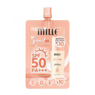 (1ซอง)Mille กันแดดสูตรน้ำผสมคอลลาเจน Snail Collagen Watery Sunscreen SPF50 PA +++ 6g.