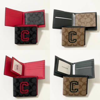 🎀 (สด-ผ่อน) กระเป๋าสตางค์ชาย มีไส้ CF611 COACH 3 In 1 Wallet In Signature