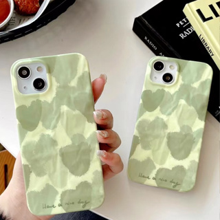 🎁ส่งของขวัญ🎁เคสไอโฟน สำหรับ 11 14 iPhone Case for 13 12 Pro Max สีเขียว รัก กันกระแทก ป้องกันการระเบิด เคสนิ่ม เคสโทรศัพ