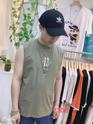 CMD Shop เสื้อยืดแขนกุด ทรงหลวม พิมพ์ลาย ขนาดใหญ่ แฟชั่นฤดูร้อน สําหรับผู้ชาย