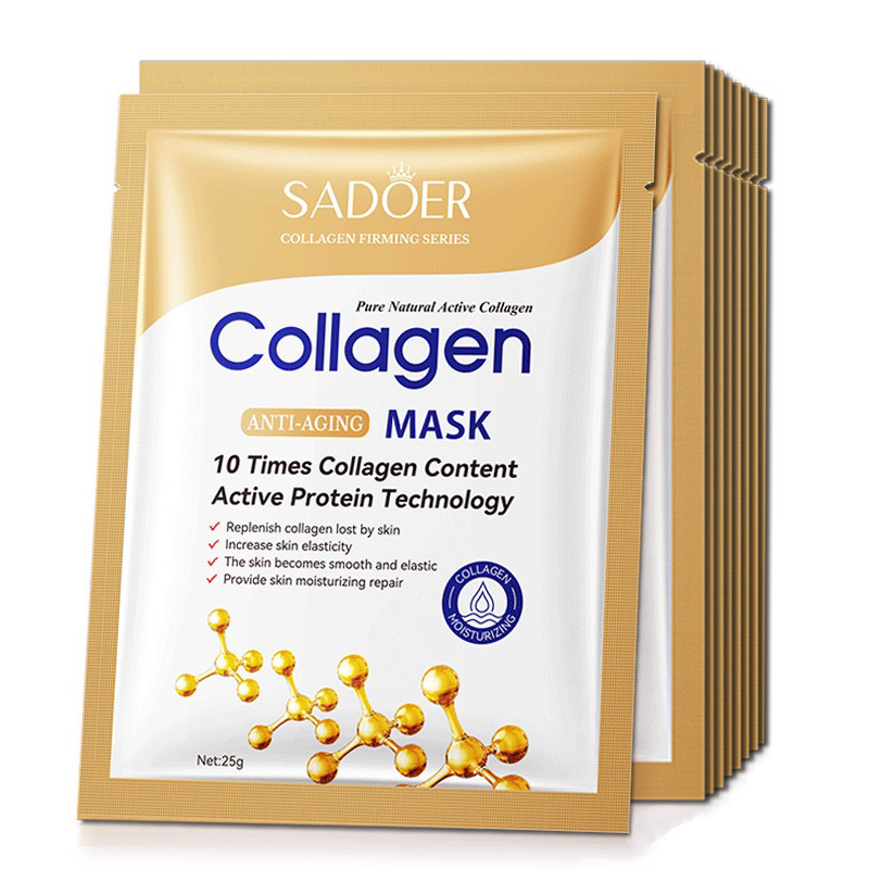 10-แผ่น-collagen-sheet-mask-แผ่นมาส์กหน้าคอลลาเจน-ตัวช่วยหน้าเด้ง-ลดรอยเหี่ยวย่น-หน้าขาวใส