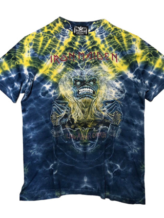 [จัดส่งฟรี!!!] เสื้อวงดนตรี Iron Maiden Live After Death มัดย้อม ปี 1985 ป้ายผีเสื้อ Symmetria หายาก Size M