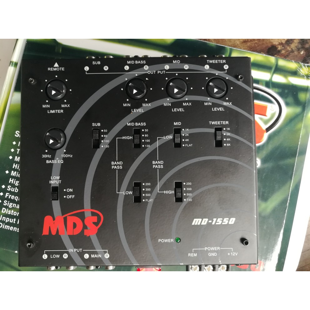 crossover-mds-md-1550-2-4-way-ครอสโอเวอร์รถ-คลอสโอเวอร์-เข้า2ออก4-พร้อมสายรีโมท-ตัดกรองสัญญาณเสียง-electronic-crossover