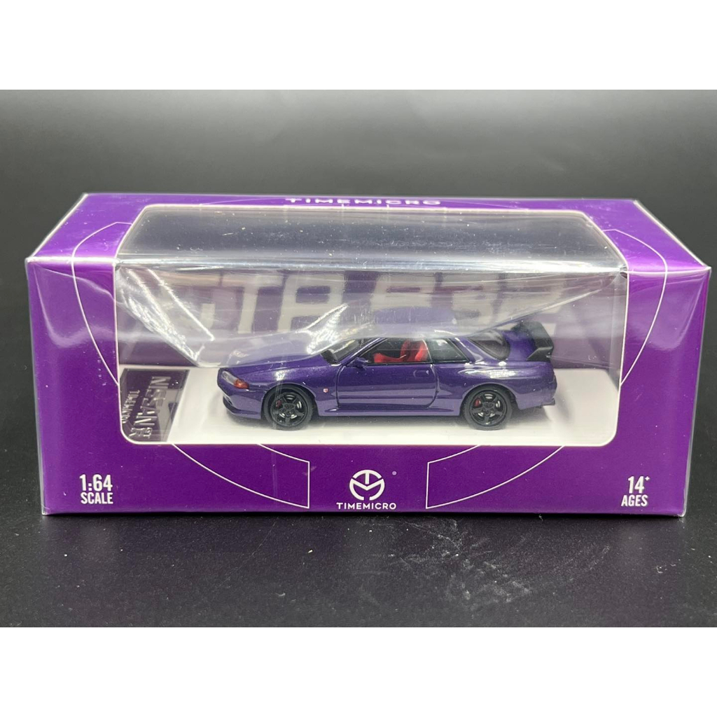 timemicro-1-64-nissan-gtr32-purple-ฝากระโปรงรถเปิดได้-มีห้องเครื่อง