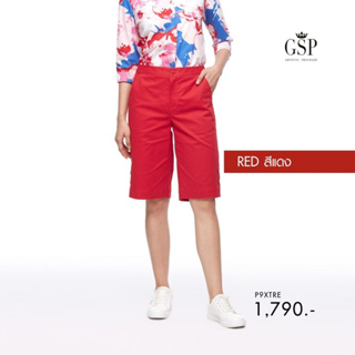 GSP กางเกงขาสั้นผู้หญิงขาสั้น chino ชิโน่  สีแดง (P9XTRE)