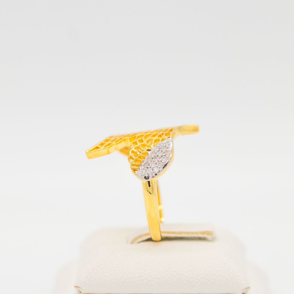 แหวนปีกนก-สวย-เก๋-เท่ห์-แหวนเพชร-แหวนทองเพชรแท้-ทองแท้-37-5-9k-me637