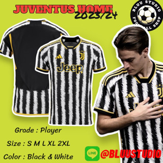 bluu⚽พร้อมส่งจากไทย🇹🇭 เสื้อบอลทีม ยูเวนตุส เหย้า ปี 2023/24 เกรดนักเตะ (Player) Juventus Home Jersey 2023/24 Player Ver.