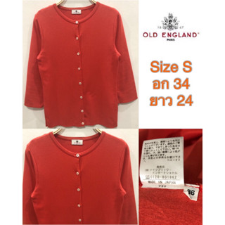 เสื้อคาร์ดิแกนเเบรนด์ญี่ปุ่น แบรนด์ OLD ENGLAND สีส้ม