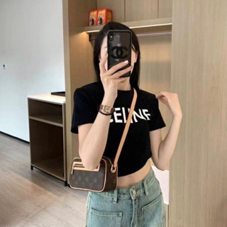 พร้อมส่ง เสื้อครอป เสื้อยืดงานป้าย น่ารักมาก อก34-36” ยาว15”