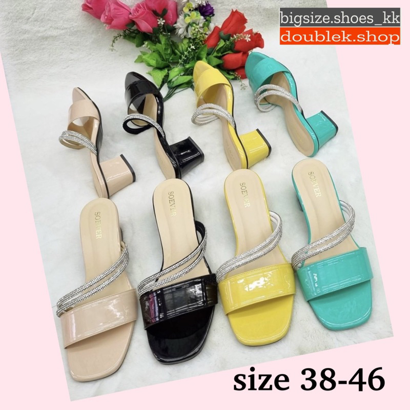 size-38-46-ส้นสูงหน้าสวม-หนังแก้ว-คาดเพชร-จัดส่ง-3-5-วัน