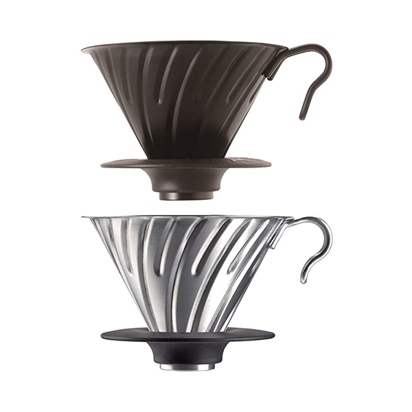 HARIO V60 Metal Coffee Dripper for 14 Cups Matte Black/ Hairline