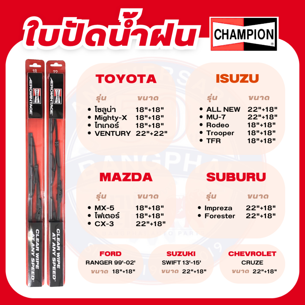 ถูกที่สุด-ใบปัดน้ำฝน-champion-ขนาด-18-นิ้ว-และ-22-นิ้ว-champion-wiper-blade