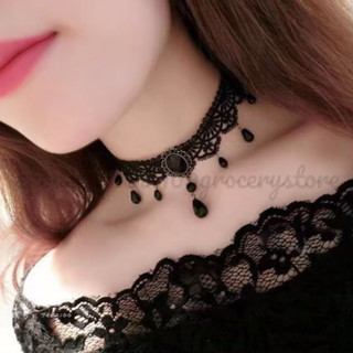 ⭐️CHOKER⭐️โชกเกอร์โกธิค สร้อยคอลูกไม้สไตล?โกธิด เครื่องประดับสำหรับผู้หญิง