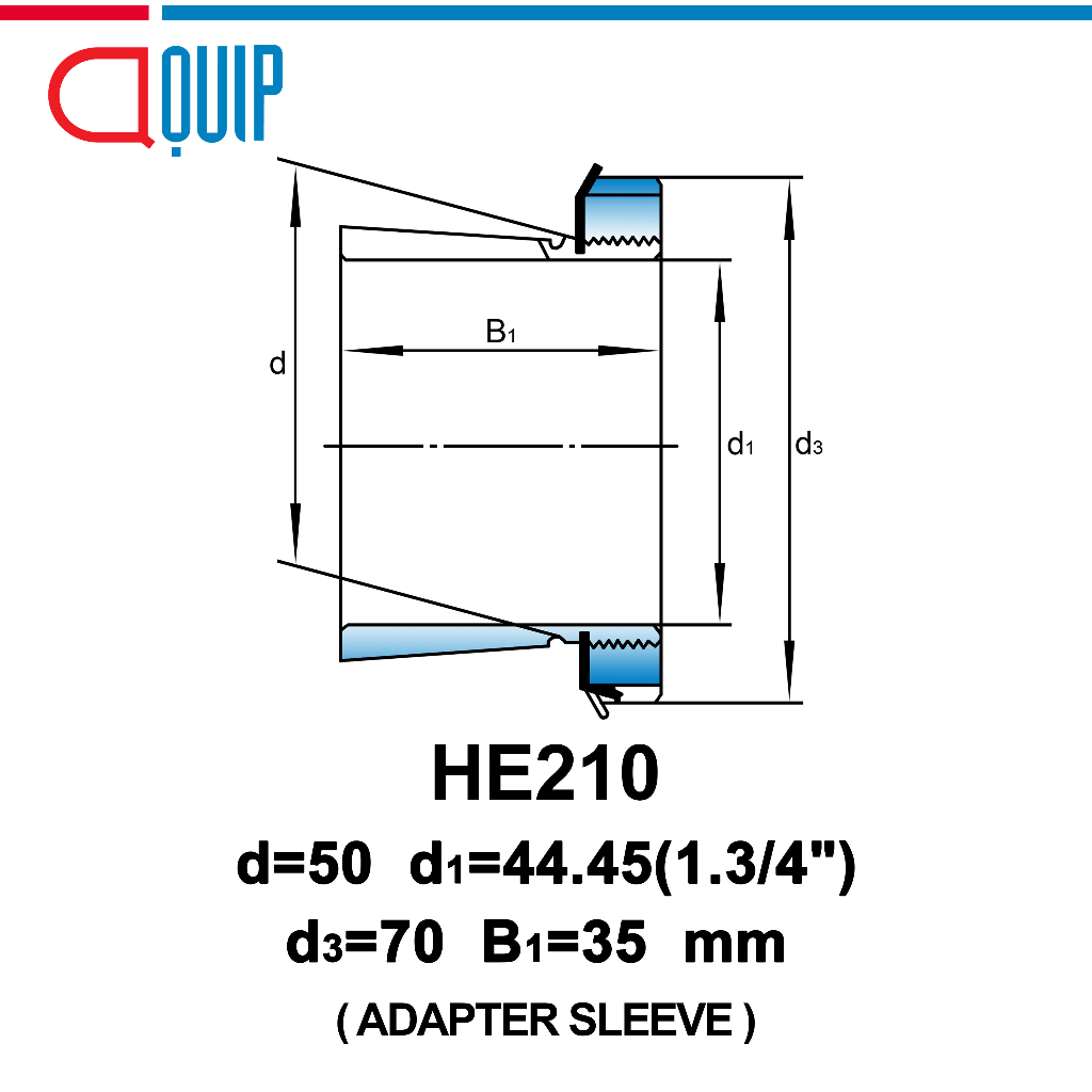 he210-ubc-ปลอกรัดเพลา-สำหรับงานอุตสาหกรรม-รอบสูง-he-210-adapter-sleeve-สำหรับเพลาขนาด-1-3-4-นิ้ว-จำนวน-1-ตลับ