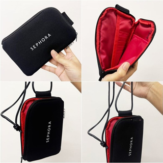 Sephora Crossbody Bag สีดำ กระเป๋าสะพายใบเล็ก เหมาะสำหรับ ใส่โทรศัพท์ กุญแจ การ์ด และเงินสด