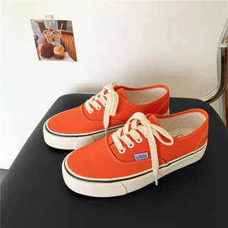 รองเท้าผ้าใบทรง VANS สีส้ม 🍊🍊 สไตล์สตรีท