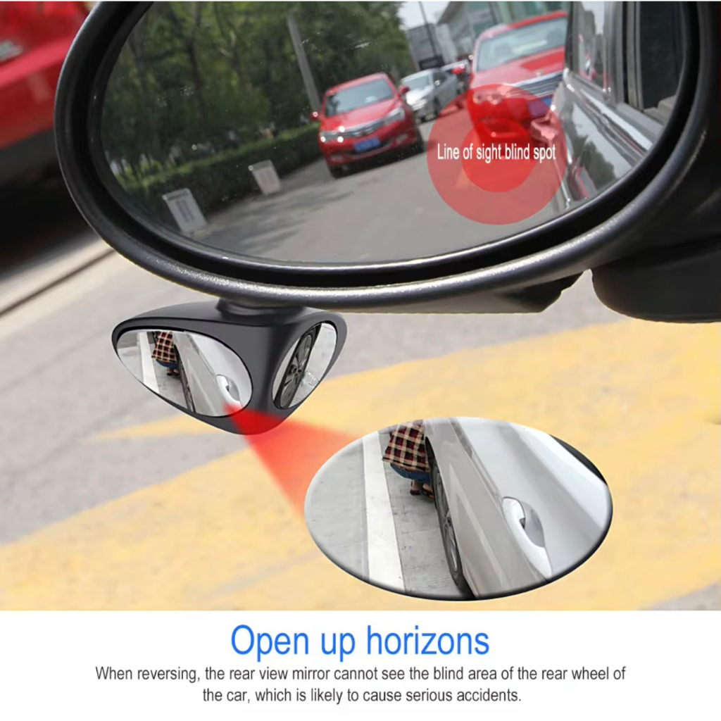 กระจกมองหลังรถยนต์-กระจกมองหลังช่วยจอดรถ-2-in-1-กระจกมองหลังจุดบอดสองด้านหมุนได้-360-องศา-l68