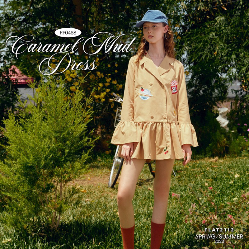 flat2112-ff0458-caramel-mud-dress-เบลเซอร์-เดรส-ชุดทำงาน