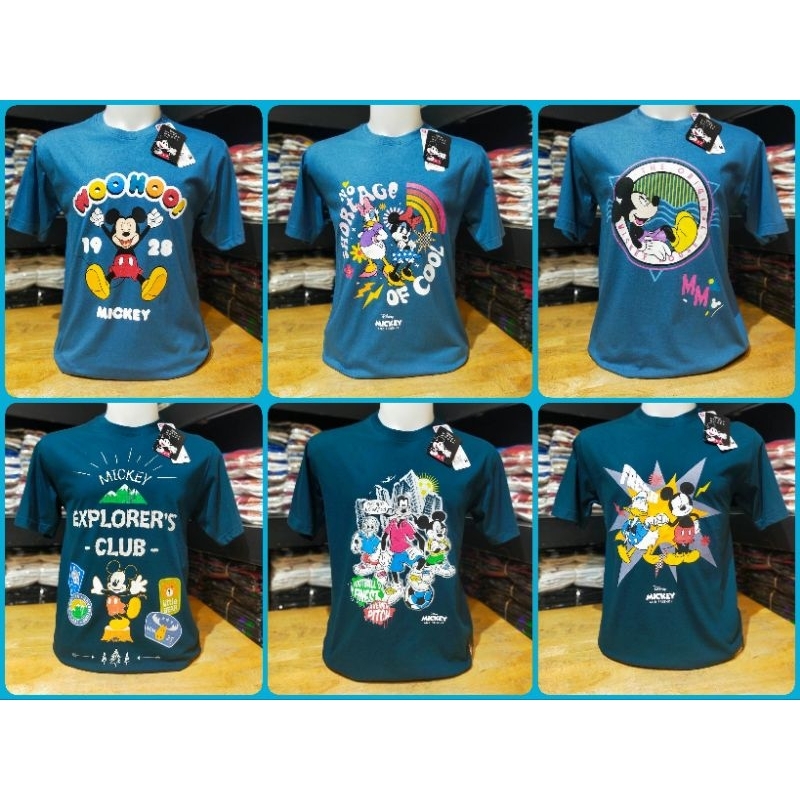 เสื้อ-mickey-mouse-สีฟ้าเข้ม-สีเขียวน้ำทะเล-ผลิตพิเศษ