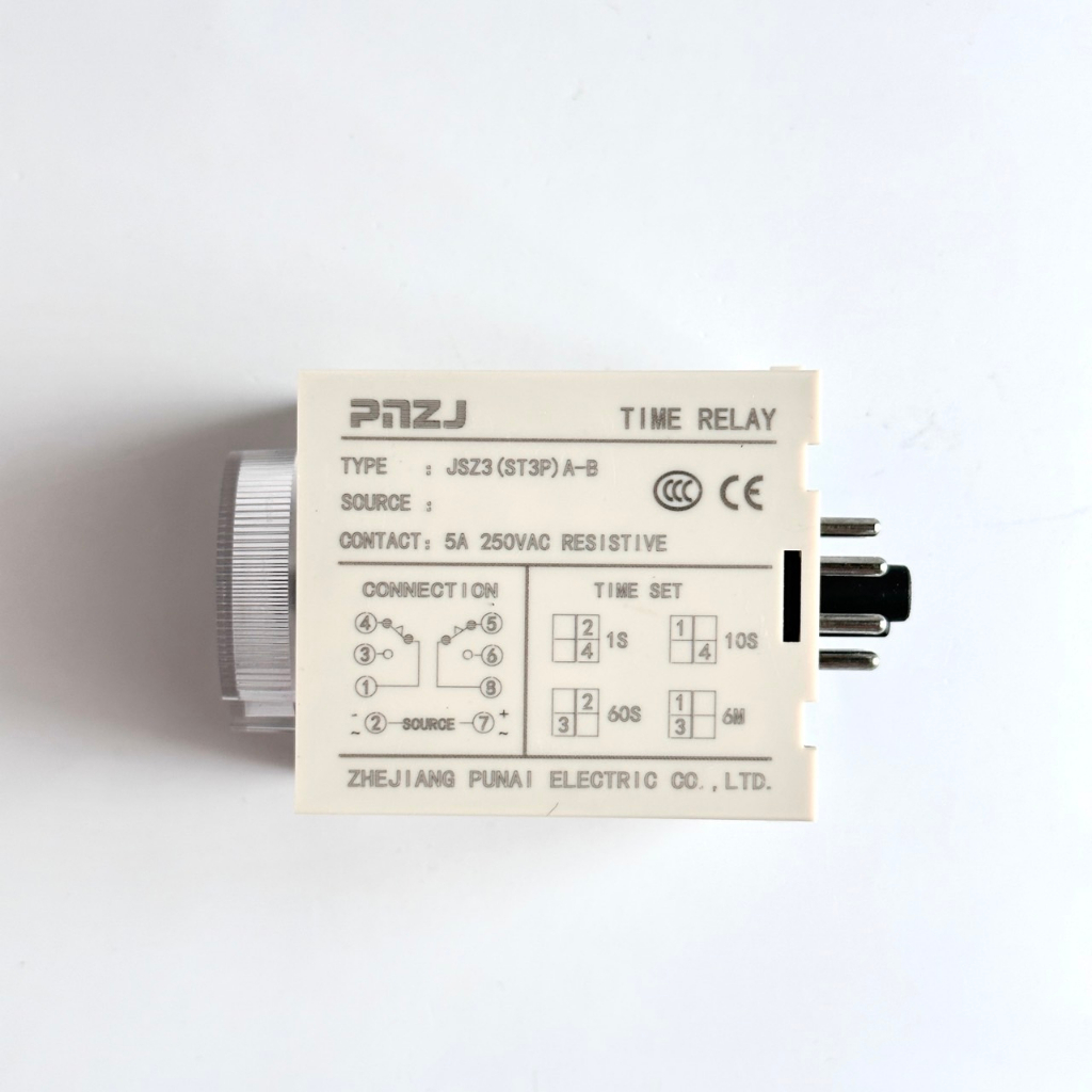 JSZ3(ST3P)A-B TIMER 3A 220VAC 1s/10s/60s/6M ปรับตั้งเวลาได้ สินค้าพร้อม ...