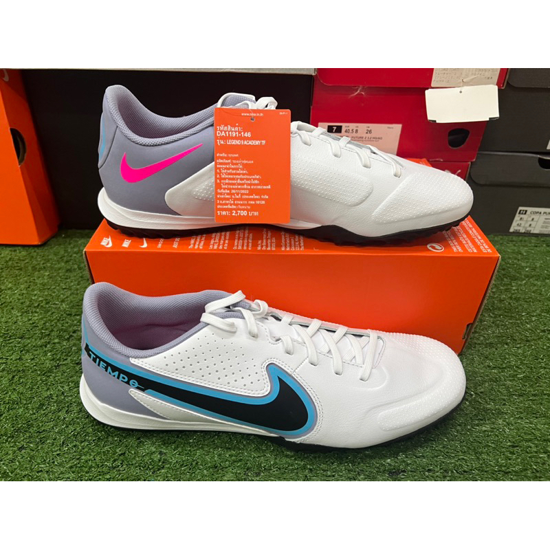 ร้อยปุ่ม-รองเท้าฟุตบอล-nike-tiempo-legend9-academy-tf-หนังแท้-ไซส์-45-5