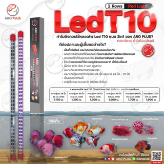 หลอดไฟ LED T10 2in1 แบบ 2 แถว  สีแดง