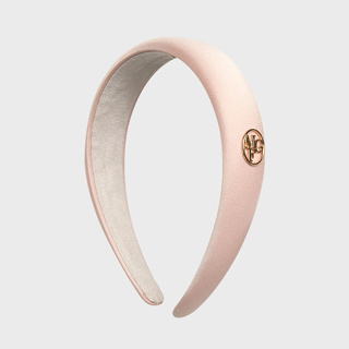 Marithe Francois Girbaud Circle Logo Satin Hair Band (Black, Ivory, Pink, Blue)