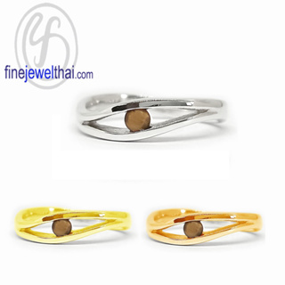 Finejewelthai-แหวนไทเกอร์อาย-แหวนเงิน-ไทเกอร์อายแท้-เงินแท้-แหวนพลอยแท้-แหวนพลอยประจำเดือนเกิด-R1234te