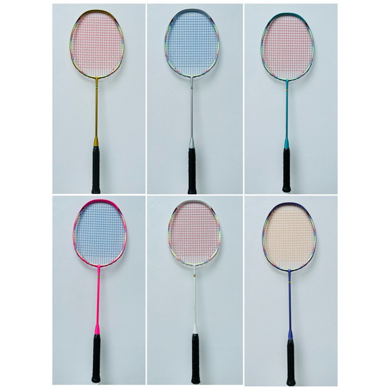 ภาพหน้าปกสินค้าไม้แบดมินตัน ฟรีขึ้นเอ็น เลือกสีเอ็นได้ ความตึงได้ น้ำหนักเบา 5u badminton racket