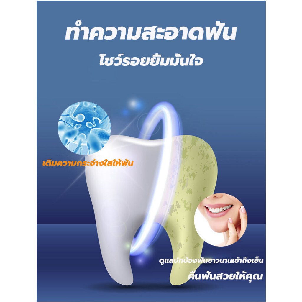 ยาสีฟันเบกกิ้งโซดา-ยาสีฟันฟันขาว-ลมหายใจสดชื่น-ซ่อมฟันเหลือง-ขจัดคราบหินปูน-กำจัดกลิ่นปาก-ลดครบหินปูน-ฟันเหลือง