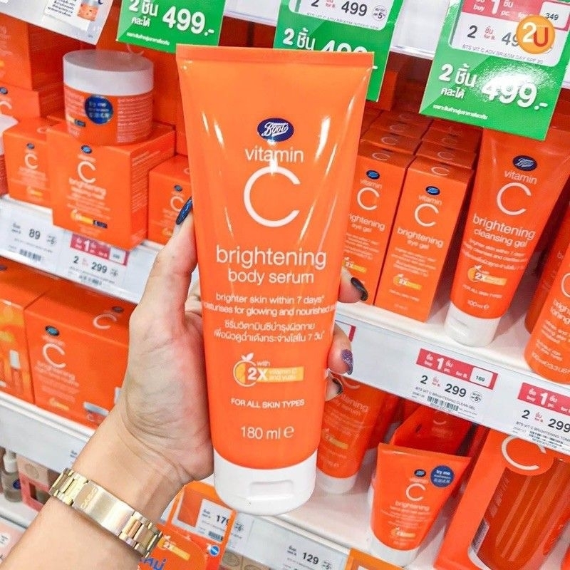 boots-vitamin-c-บอดี-เซรั่มเนื้อบางเบา-ซึมซาบเร็ว-บำรุงผิว-ด้วย2x-vitamin-c-และสารสกัดจากส้มyuzu-180ml