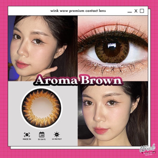 Aroma Brown สีน้ำตาล น้ำตาล ตัดขอบดำ โทนแบ๊ว ✨ Wink Lens ✨ Contact Lens Bigeyes คอนแทคเลนส์ ค่าสายตา สายตาสั้น แฟชั่น