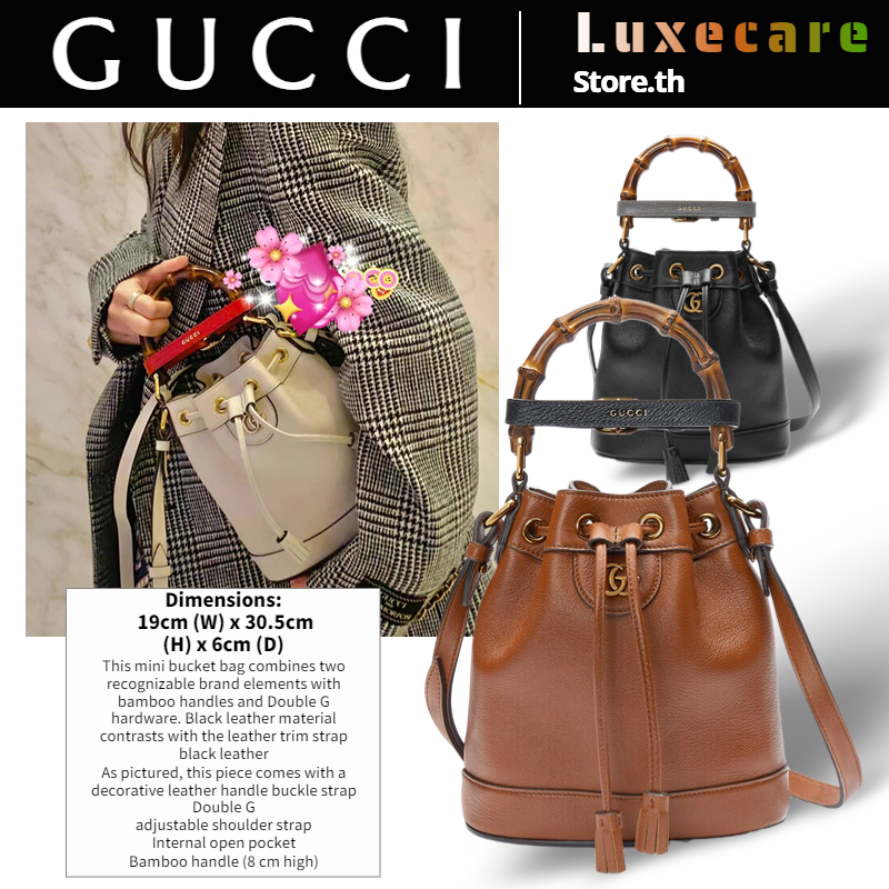 กุชชี่-gucci-diana-bamboo-mini-bucket-bag-กระเป๋าสะพายสุภาพสตรี-กระเป๋าสะพายข้าง-กระเป๋าถัง