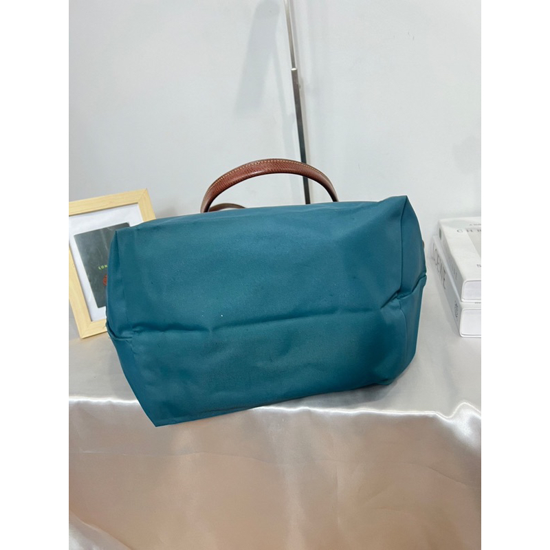 longchamp-m-หูยาวมือสองของแท้-สีcyper-เขียวอมฟ้า-ส่งต่อ-1-650-บาท