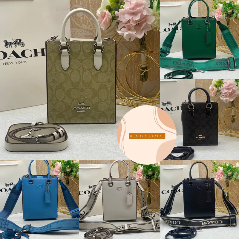 หนังแท้-ms-เกรด-1-1-coach-mini-ทรงtote-กระเป๋าสะพายข้าง-กระเป๋าปั้มแบรนด์-12cm-16cm