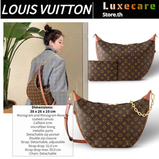 ถูกที่สุด ของแท้ 100%/หลุยส์ วิตตองLouis Vuitton LOOPHOBO Women/Shoulder Bag สุภาพสตรี/กระเป๋าใต้วงแขน/กระเป๋าหลุยวิตตอง