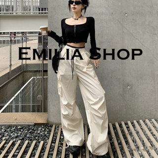 EMILIA SHOP กางเกงขายาว กางเกงเอวสูง ผู้หญิงสไตล์เกาหลี เสื้อผ้าแฟชั่นผู้หญิง y2k 2023 ใหม่ A20M06C 0616
