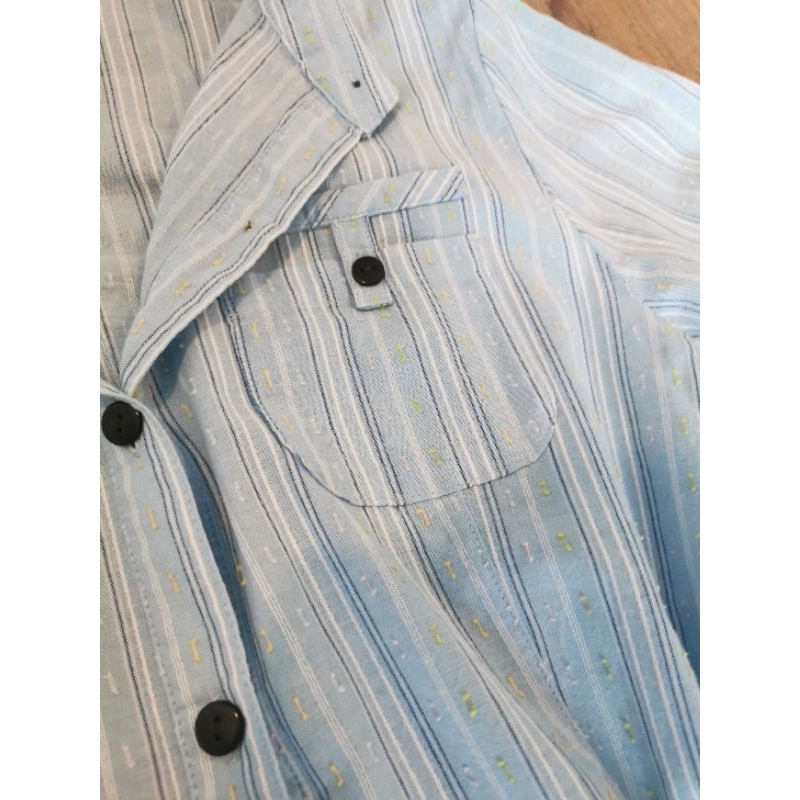เสื้อเชิ้ตแขนยาวสีฟ้า-size-s-m-ผ้านิ่มใส่สบาย