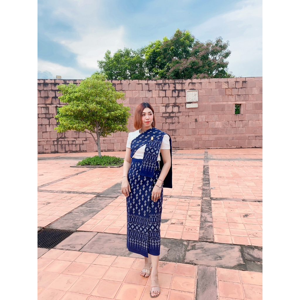 เซ็ทผ้าถุงผ้าฝ้ายพิมพ์ลาย พร้อมสไบ ผูกเชือกข้าง ใส่ได้ทุกโอกาส จัดส่งไว By นครพนม