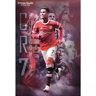 โปสเตอร์ คริสเตียโน โรนัลโด Cristiano Ronaldo แมนยู 2022 football ฟุตบอล รูป ภาพ ติดผนัง สวยๆ poster 88x60ซม.โดยประมาณ