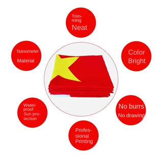 ☄ธงชาติจีน ธงชาติจีนอันดับ 6 นาโนกันน้ำห้าดาวธงแดง ธงชาติสาธารณรัฐประชาชนจีน