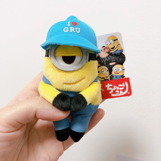 ตุ๊กตามินเนี่ยน สจ๊วตใส่หมวก I❤️Gru Minions ยิ้มมุมปาก ลิขสิทธิ์แท้ หายาก