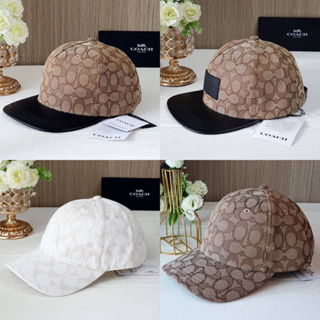 🎀 (สด-ผ่อน) หมวก 68403 CB706 COACH CH408 Signature Jacquard Flat Brim Hat / CB699