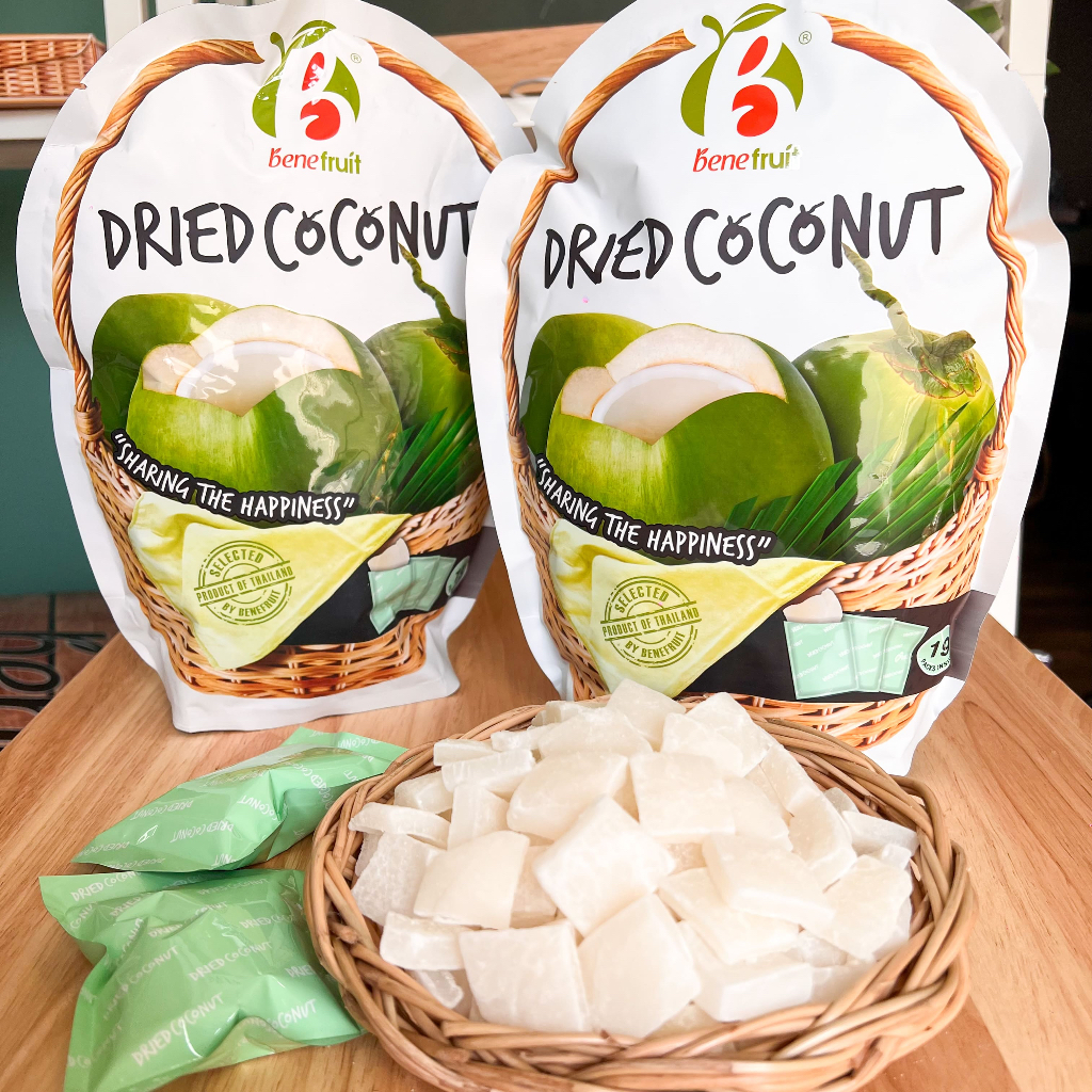 benefruit-มะพร้าวอบแห้ง-เนื้อกรึบ-หอมมัน-หวานน้อย-size-l-285g-ผลไม้เกรดส่งออก-สูตรน้ำตาลต่ำ-premium-dried-coconut