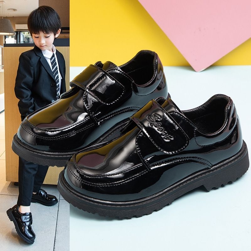 รองเท้าหนังเด็กผู้ชาย-คัทชูสีดำ
