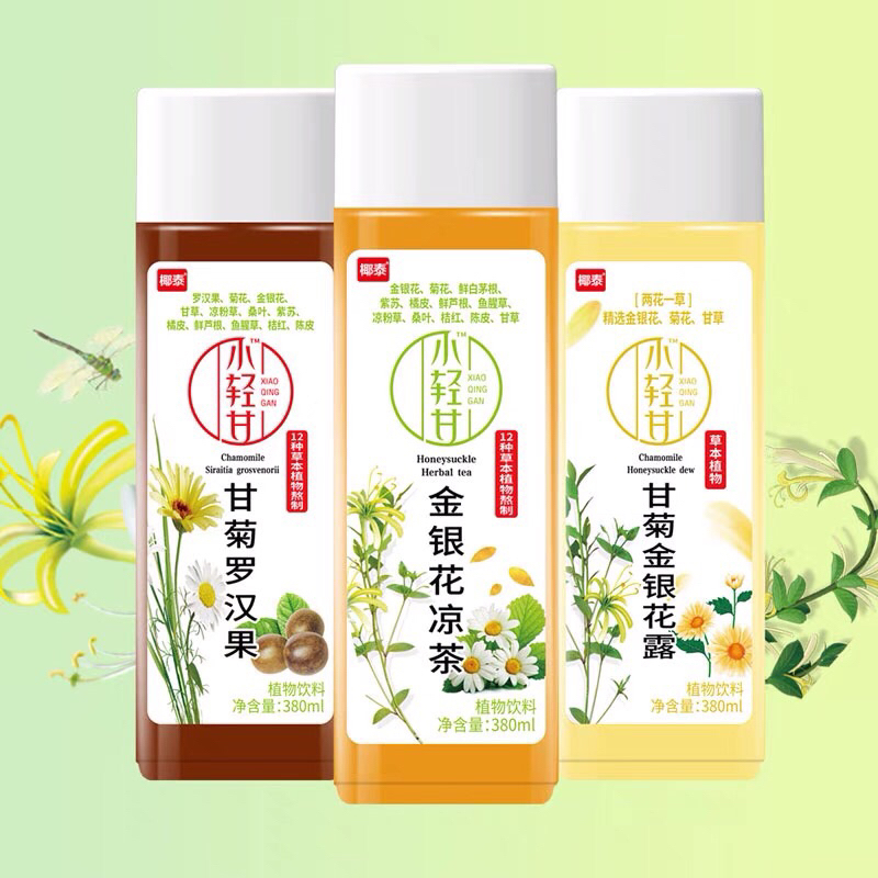 ชาคาโมมาย หล่อฮังก๊วย สายน้ำผึ้น พร้อมดื่ม( 椰泰 小轻甘甘菊金银花露凉茶 )ขนาด 380ml ...