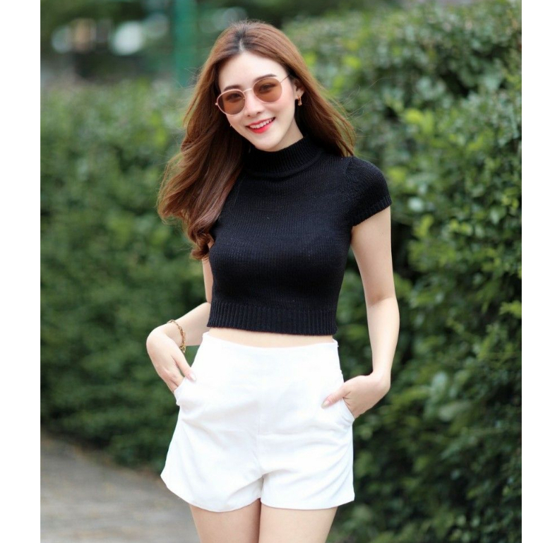 เสื้อไหมพรม-เสื้อไหมพรมครอปคอเต่า-งานทอทั้งตัวผ้านุ่มใส่สบาย