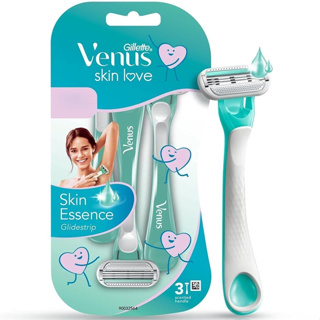 Gillette Womens Venus Skin Love with Skin Essence Razor for Hair Removal - Green, Pack of 3